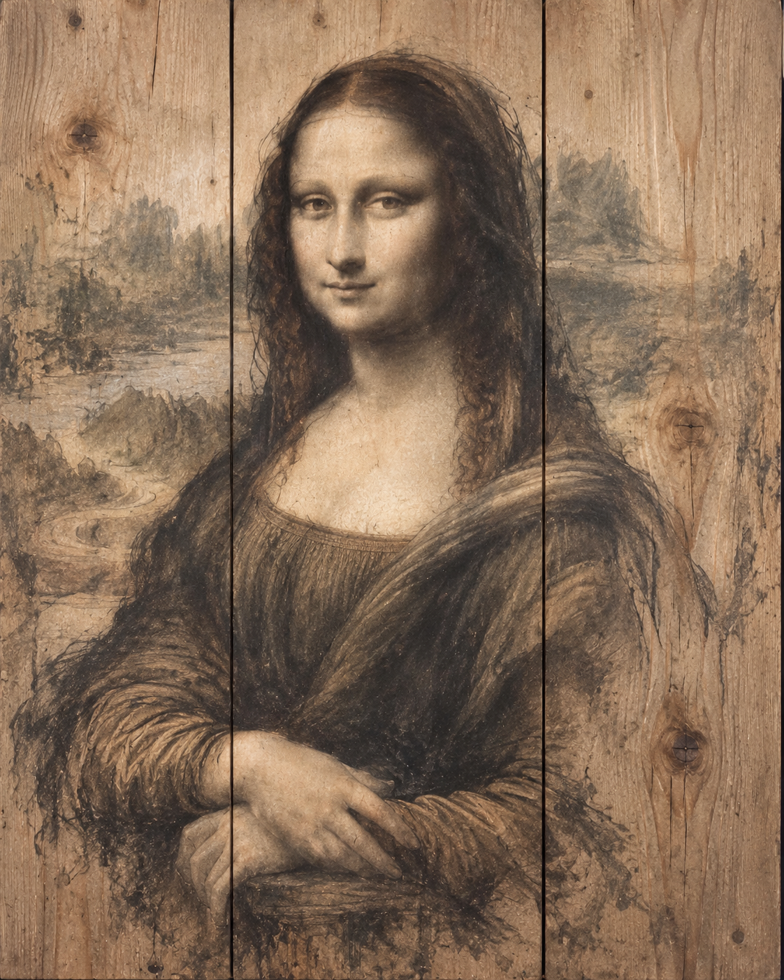 La_Joconde_sur_bois 30x40